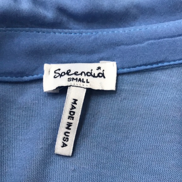 Splendid mixed media long blue shirt - Picture 12 of 14